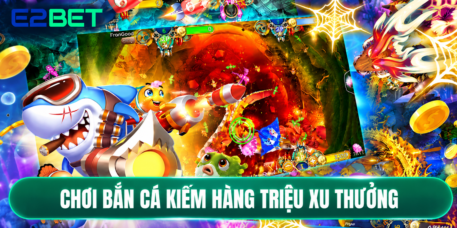 Chơi bắn cá kiếm hàng triệu xu thưởng