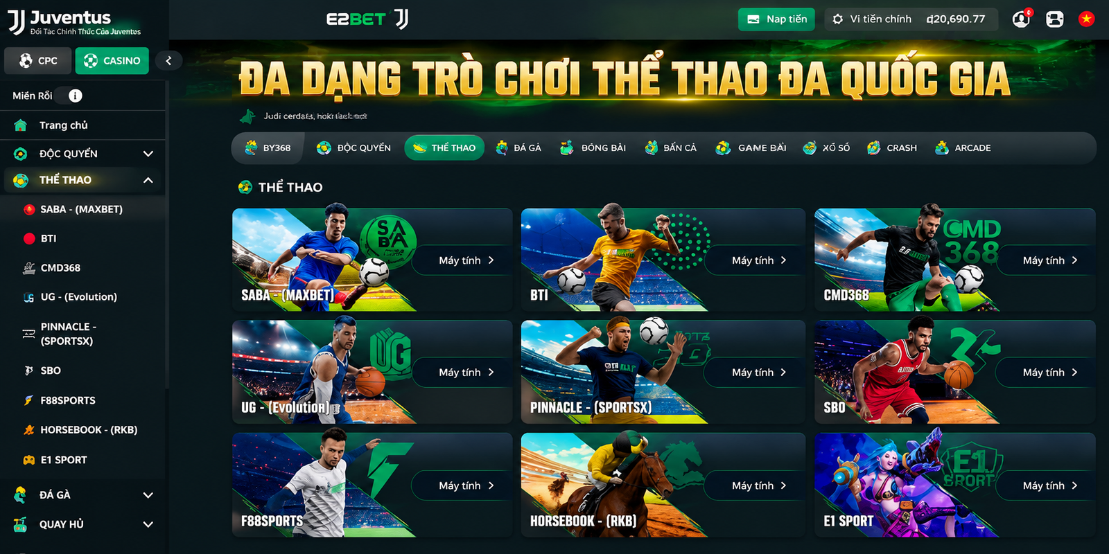 Đa dạng trò chơi thể thao đa quốc gia