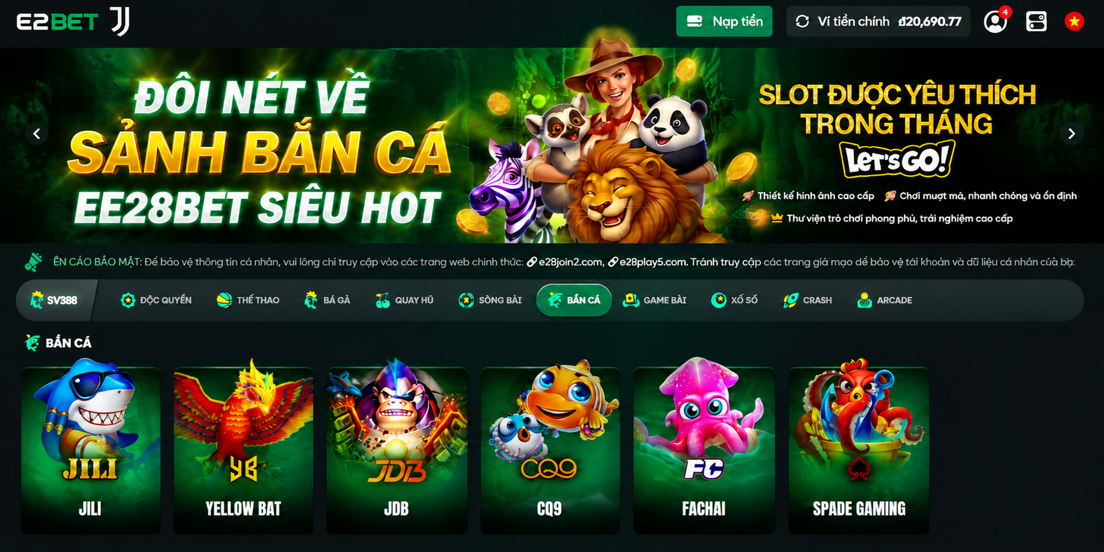 Đôi nét về sảnh Bắn Cá EE28BET siêu hot