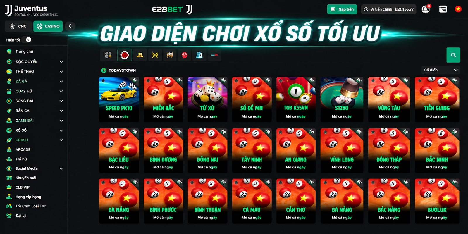 Giao diện chơi xổ số tối ưu